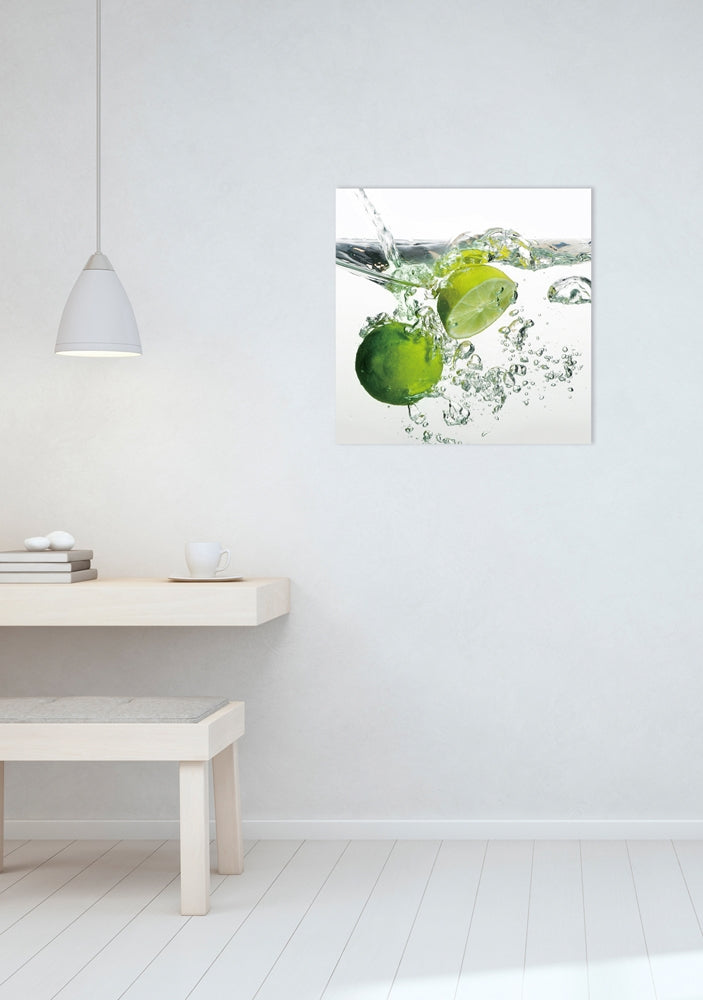 Limoen Splash I | Glasplaat | 60 x 60 cm