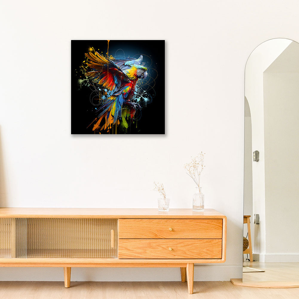 Colour Parrot | Glasplaat | 60 x 60 cm