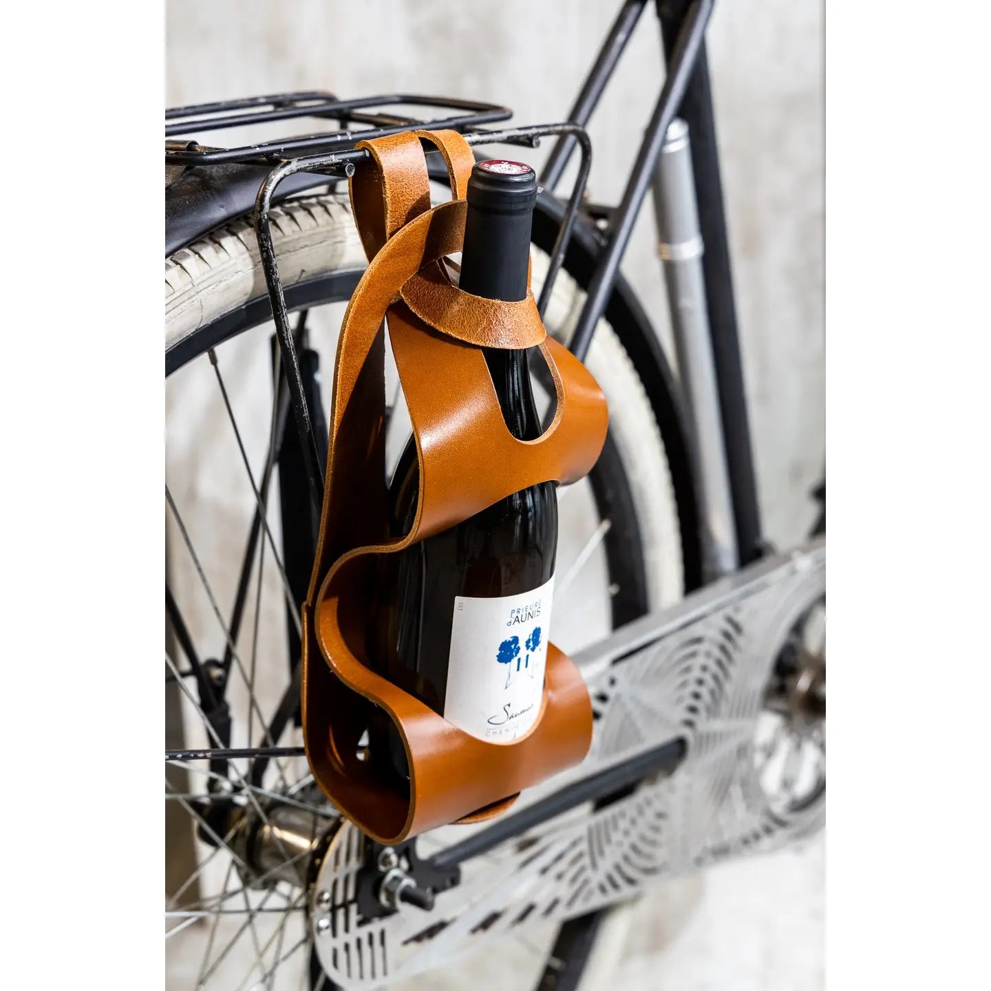 Fiets wijnflestas | Luxe leren Fleshouder | Geweldig product