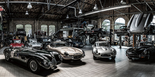 Garage Oldtimers | Glasplaat | 50 x 100  cm