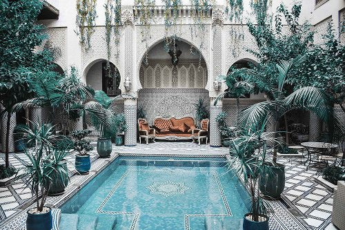 Courtyard Marrakesch | Glasplaat | 120 x 80  cm