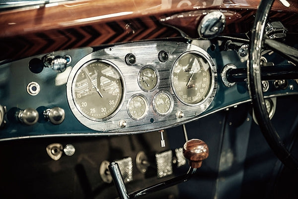 Oldtimer Cockpit | Glasplaat | 80 x 120 cm