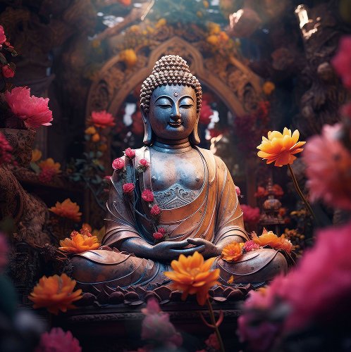 Harmony Buddha Love | Glasplaat | 80 x 80 cm
