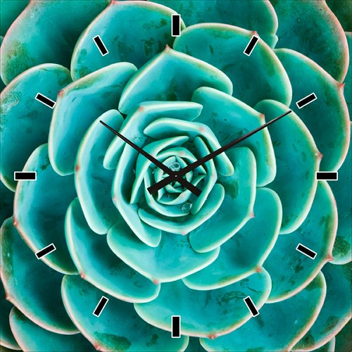 Wandklok Zeegroen Ibiza | Glasplaat | 60 x 60 cm