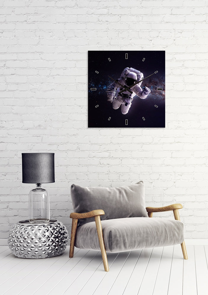 Wandklok Astronaut | Glasplaat | 60 x 60 cm