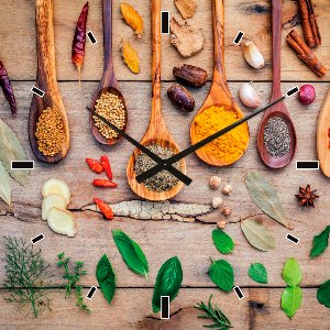 Wandklok Country Spices  | Glasplaat | 60 x 60 cm
