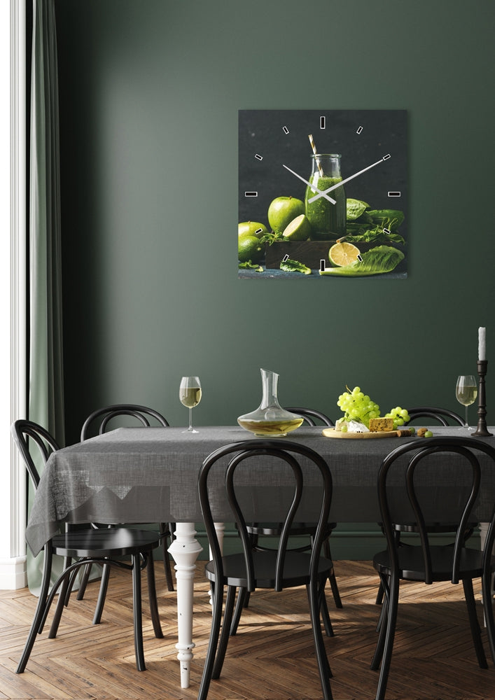Wandklok Green Smoothie | Glasplaat | 60 x 60 cm