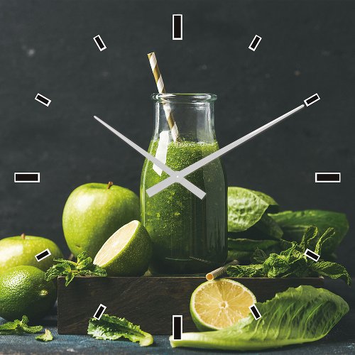 Wandklok Green Smoothie | Glasplaat | 60 x 60 cm