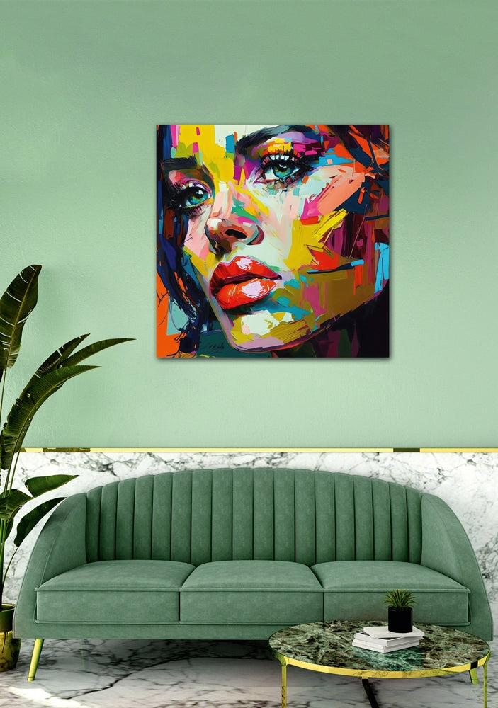 Colourful Portrait | Acryl glasplaat | 95 x 95 cm
