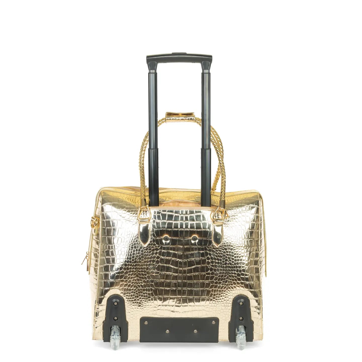 Croco gouden Labtoptrolley | Golden Ladies | Reizen