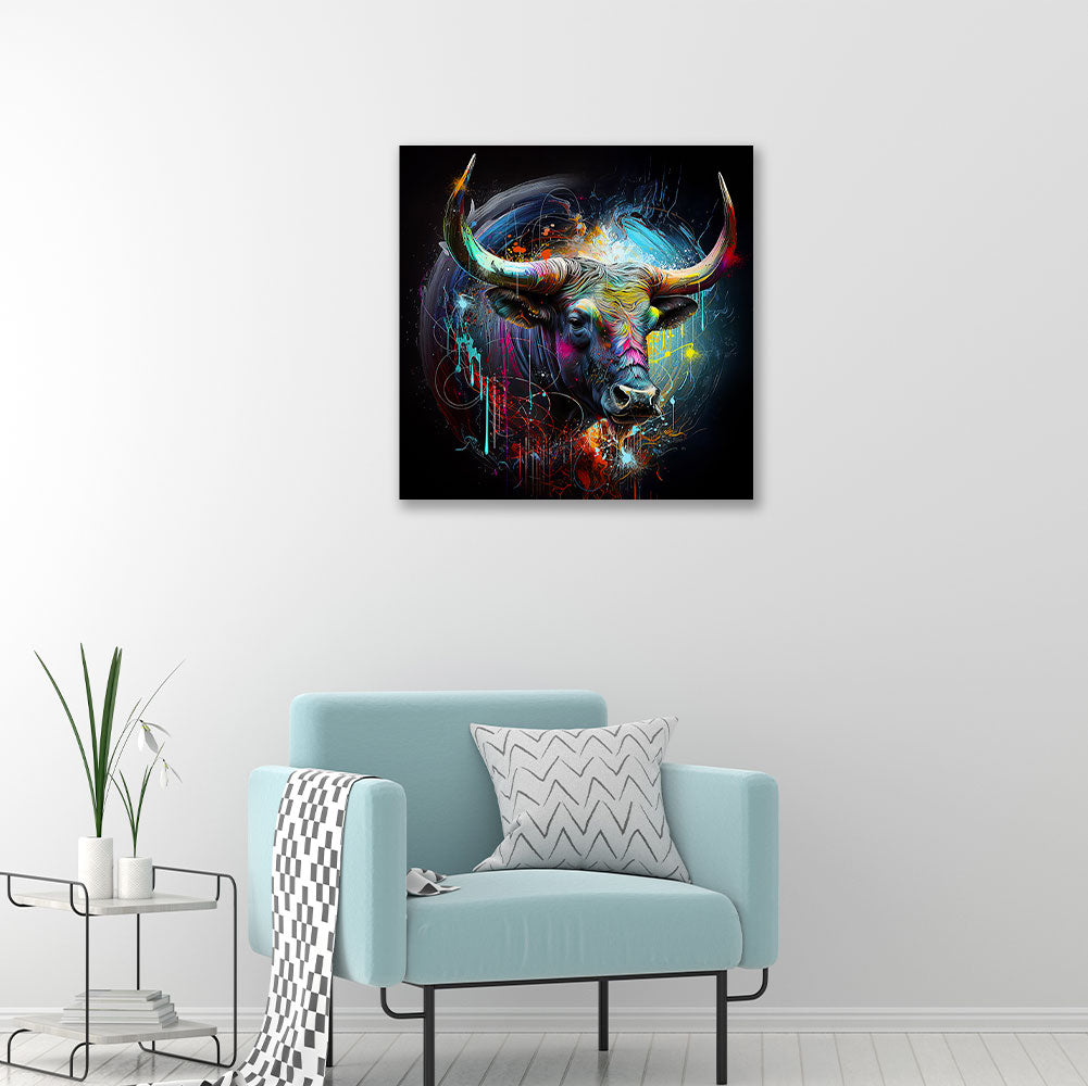 Colour Bull | Glasplaat | 60 x 60  cm
